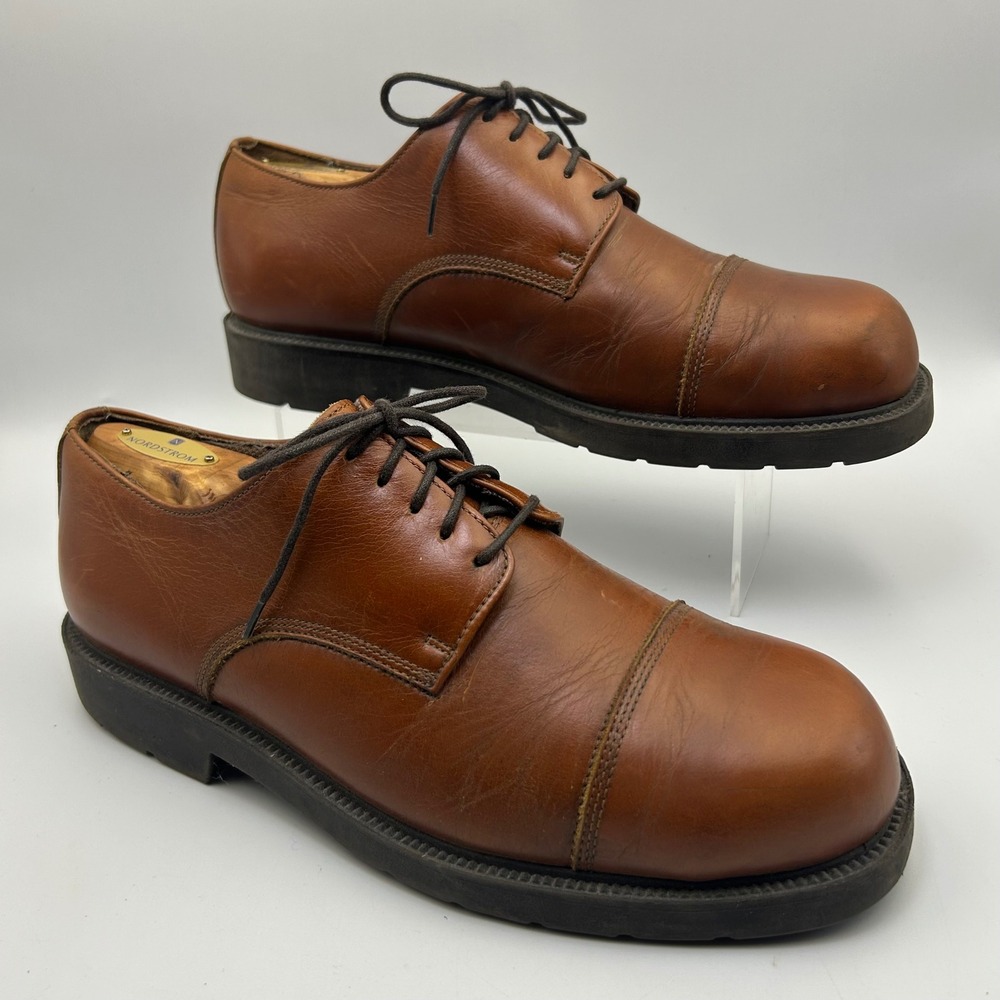 Bass Oxford Shoes Men 10.5 Brown Leather Waterproof Cap Toe Bond RM71 Gorpcore